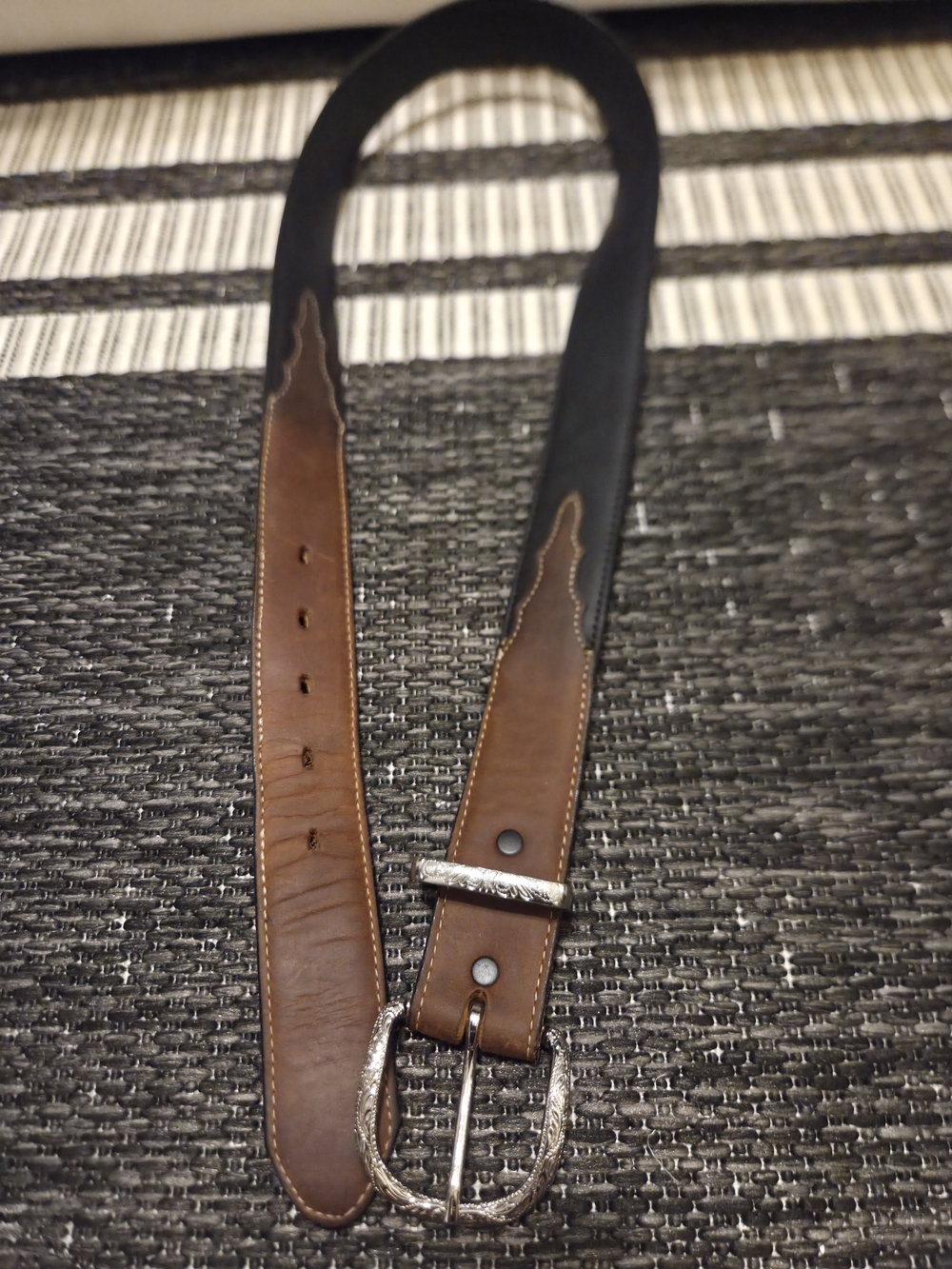 Silver Creek Classics Western Belt Duo Two Tone 34 Black Brown